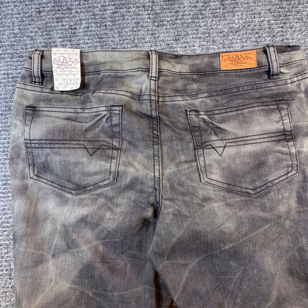 DO Denim New York Womens Skinny Fit Jeans Gray Distressed Size‎ 11x32